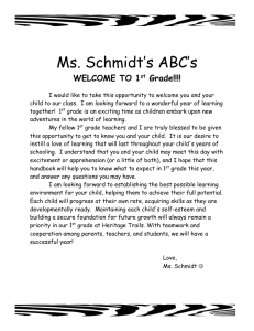 ABC's of First Grade Parent Packet