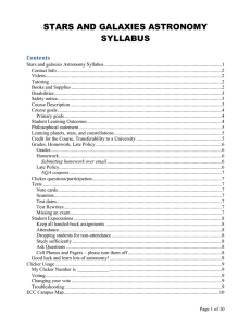 STARS AND GALAXIES ASTRONOMY SYLLABUS Contents