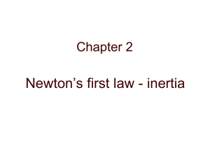 Newton’s first law - inertia Chapter 2