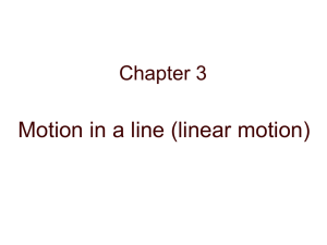 Motion in a line (linear motion) Chapter 3