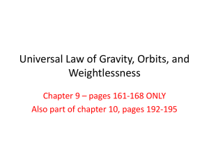Universal Law of Gravity, Orbits, and Weightlessness