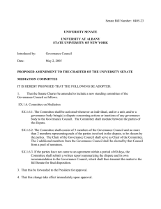Amendment to the Charter of The University Senate-Committee on Mediation