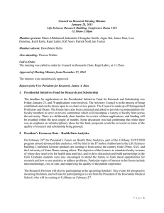 Council on Research Meeting Minutes January 28, 2015