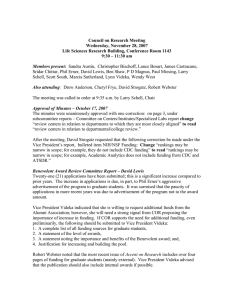 Council on Research Meeting Wednesday, November 28, 2007