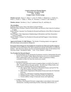 Council on Research Meeting Minutes Wednesday, November 9, 2005