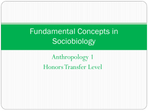 Fundamental Concepts of Sociobiology