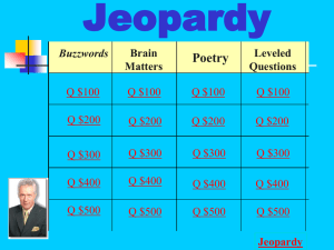 Jeopardy round for Phineas and Poetry