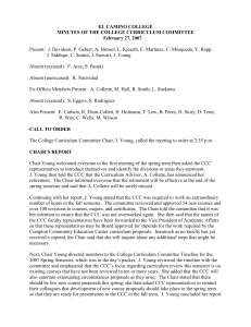 EL CAMINO COLLEGE MINUTES OF THE COLLEGE CURRICULUM COMMITTEE February 27, 2007