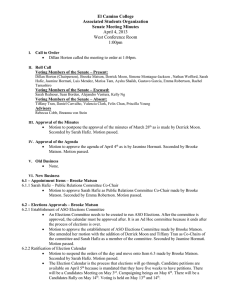 El Camino College Associated Students Organization Senate Meeting Minutes April 4, 2013