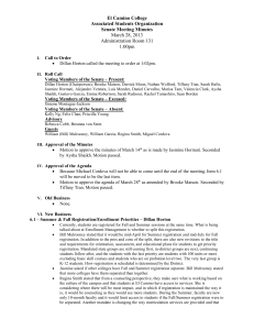 El Camino College Associated Students Organization Senate Meeting Minutes March 28, 2013