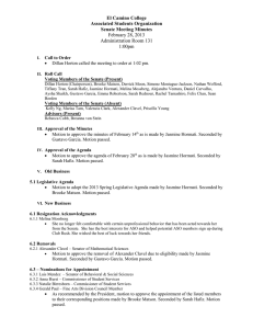 El Camino College Associated Students Organization Senate Meeting Minutes February 28, 2013