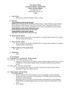 El Camino College Associated Students Organization Senate Meeting Minutes November 20, 2012