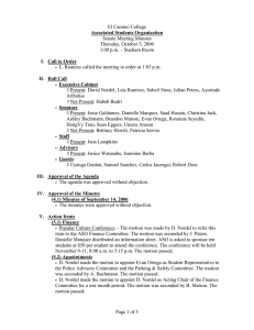 El Camino College Senate Meeting Minutes Thursday, October 5, 2006