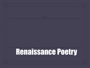 Renaissance Poetry Instruction