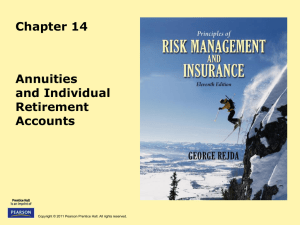 Chapter 14 Annuities and Individual Retirement