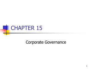 CHAPTER 15 Corporate Governance 1