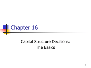 Chapter 16 Capital Structure Decisions: The Basics 1