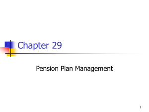 Chapter 29 Pension Plan Management 1