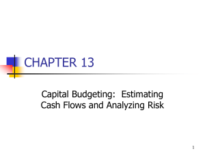 CHAPTER 13 Capital Budgeting:  Estimating Cash Flows and Analyzing Risk 1