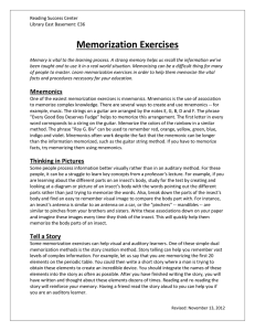 Memorization Excercises