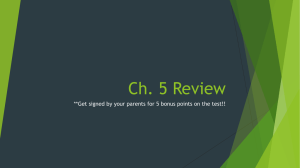 Ch. 5 Review