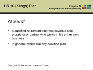 HR 10 (Keogh) Plan What is it?