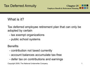 Tax Deferred Annuity What is it?