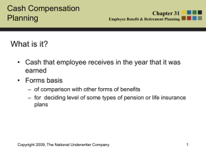 Cash Compensation Planning What is it?