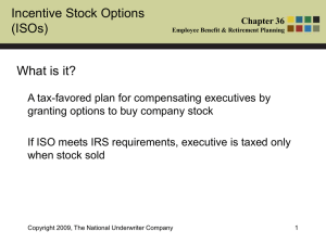 Incentive Stock Options (ISOs) What is it?
