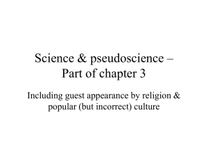 Science &amp; pseudoscience – Part of chapter 3 popular (but incorrect) culture