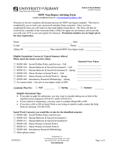 MSW advising form