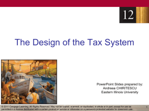 The Design of the Tax System PowerPoint Slides prepared by: Andreea CHIRITESCU