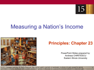 Measuring a Nation’s Income Principles: Chapter 23 PowerPoint Slides prepared by: Andreea CHIRITESCU