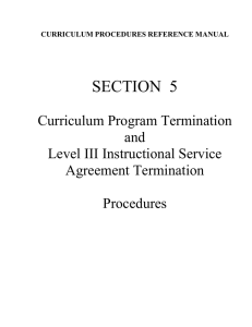 SECTION  5 Curriculum Program Termination and