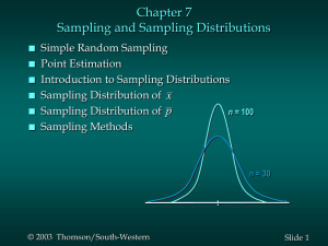 Chapter 7 Sampling and Sampling Distributions x