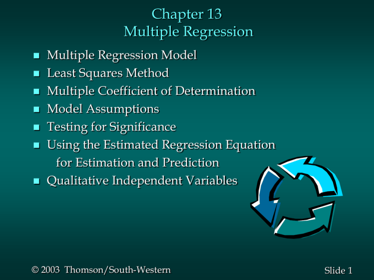 Multiple Regression Worksheet