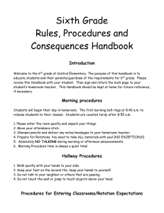 Sixth Grade Handbook 2012