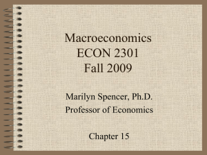Macroeconomics ECON 2301 Fall 2009 Marilyn Spencer, Ph.D.