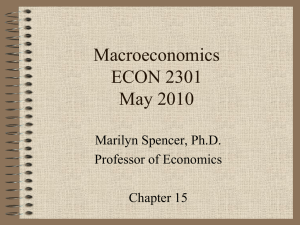 Macroeconomics ECON 2301 May 2010 Marilyn Spencer, Ph.D.