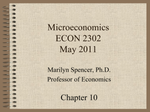 Microeconomics ECON 2302 May 2011 Chapter 10