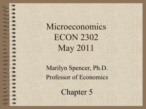 Microeconomics ECON 2302 May 2011 Chapter 5