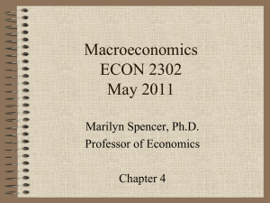Macroeconomics ECON 2302 May 2011 Marilyn Spencer, Ph.D.