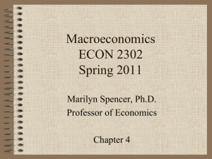 Macroeconomics ECON 2302 Spring 2011 Marilyn Spencer, Ph.D.