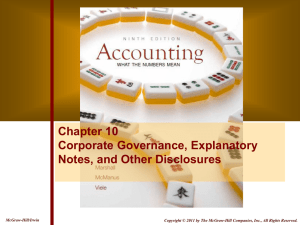 Chapter 10 Corporate Governance, Explanatory Notes, and Other Disclosures