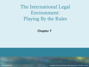 The International Legal Environment: Playing by the Rules