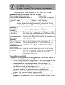 Program-Level SLO Instructions and Information Sheet