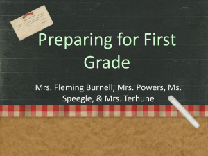 Preparing for First Grade Mrs. Fleming Burnell, Mrs. Powers, Ms.