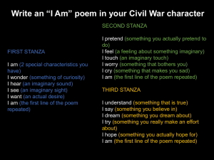 I Am Poem in Civil War character
