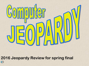 2016 Final Jeopardy Review