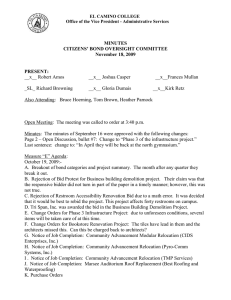 MINUTES CITIZENS’ BOND OVERSIGHT COMMITTEE November 18, 2009